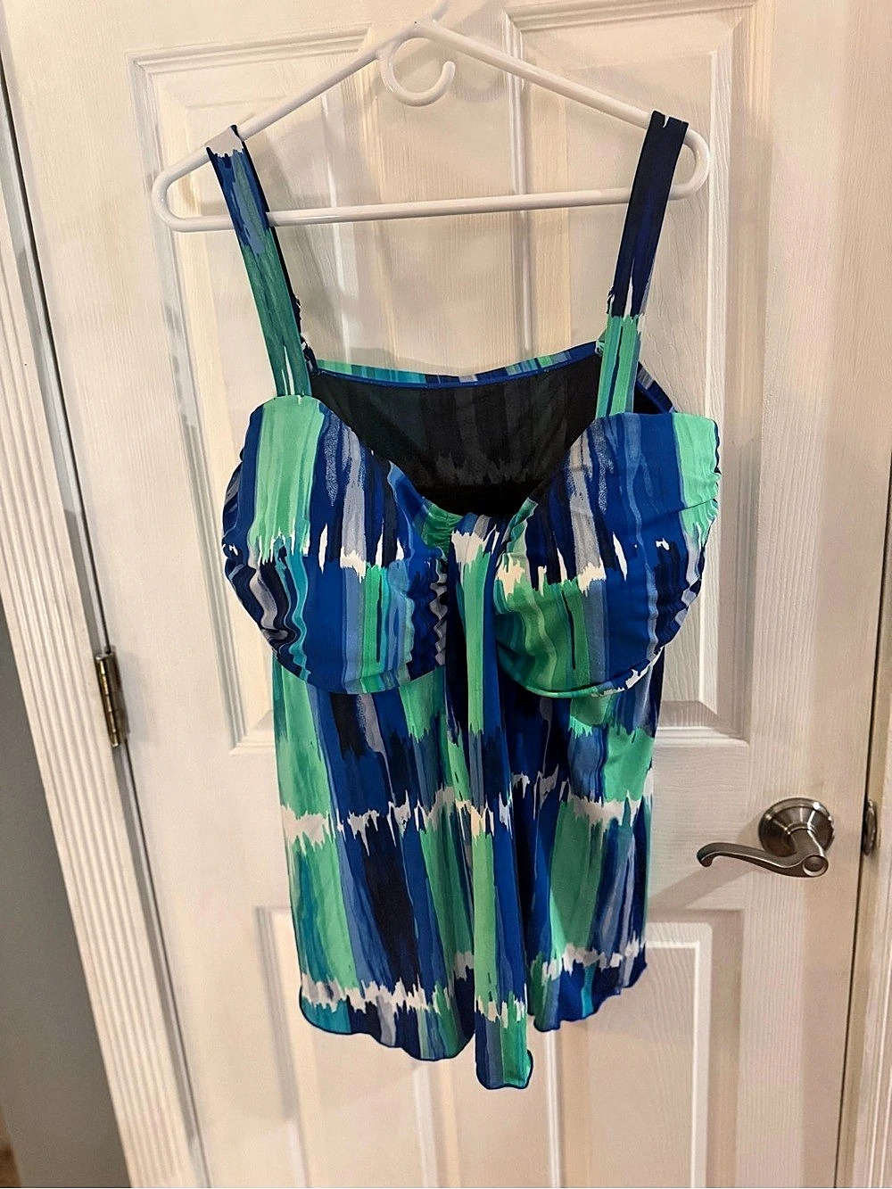 CUPSHE Abstract tankini in Blue & Green Plus size 26W